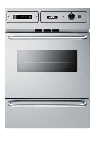 Summit TEM788BKW 24" Wide 220V Electric Wall Oven in Stainless Steel, Made in the USA