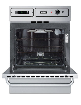 Summit TEM788BKW 24" Wide 220V Electric Wall Oven in Stainless Steel, Made in the USA