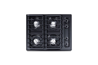 Summit TNL03IP 24" 4-Burner Gas Cooktop with Battery Start Ignition in Black