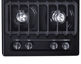 Summit TNL03IP 24" 4-Burner Gas Cooktop with Battery Start Ignition in Black