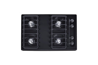 Summit TNL053I 30" 4-Burner Gas Cooktop in Black with Cast Iron Grates