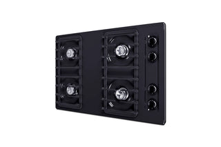 Summit TNL053I 30" 4-Burner Gas Cooktop in Black with Cast Iron Grates