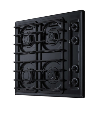 Summit TTL033S 24" 4-Burner Sealed Gas Cooktop with Cast Iron Grates in Black