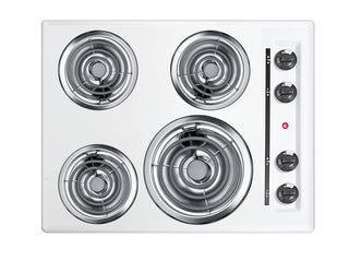 Summit WEL03 24" 4-Burner Electric Coil Cooktop 220V in White