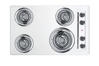 Summit WEL05 30" 4-Burner Electric Coil Cooktop 220V in White