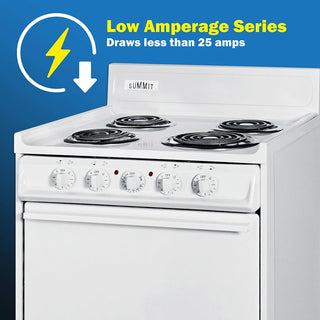 Summit WEM110R 20" Electric Coil Top Range with Low 23.2A Draw, Low Backguard 