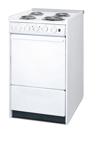 Summit WEM110R 20" Electric Coil Top Range with Low 23.2A Draw, Low Backguard 