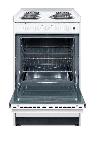Summit WEM110R 20" Electric Coil Top Range with Low 23.2A Draw, Low Backguard 