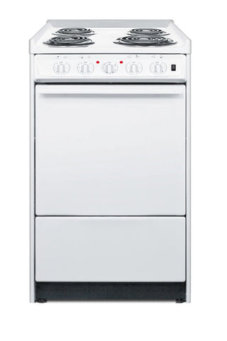 Summit WEM110R 20" Electric Coil Top Range with Low 23.2A Draw, Low Backguard 