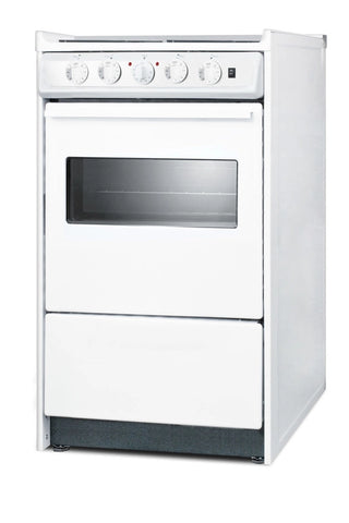 Summit WEM110RW 20" Electric Coil Top Range with Window, Low 23.2A Draw, Low Backguard 