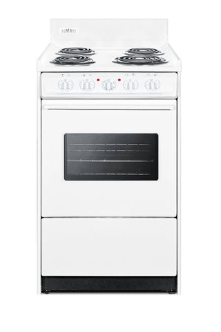 Summit WEM110W 20" Electric Coil Top Range with Window, Low 23.2A Draw and Storage Drawer 