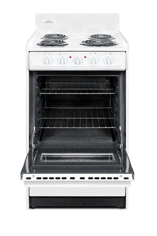 Summit WEM110W 20" Electric Coil Top Range with Window, Low 23.2A Draw and Storage Drawer 