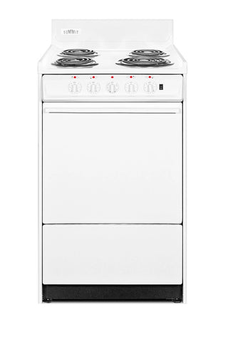 Summit WEM1171Q 20" ADA and HUD Qualified Electric Coil Top Range with Cord and Individual Burner Lights 
