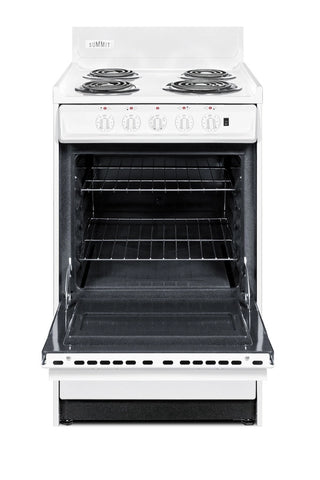 Summit WEM1171Q 20" ADA and HUD Qualified Electric Coil Top Range with Cord and Individual Burner Lights 