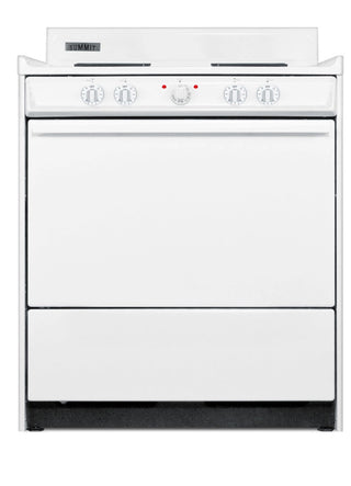 Summit WEM210 30" Electric Coil Top Range with Low 23.2A Draw and Storage Drawer in White