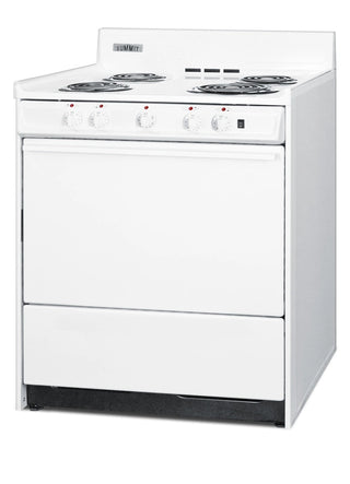 Summit WEM2171Q 30" ADA and HUD Qualified Electric Coil Top Range with Cord and Individual Burner Lights 