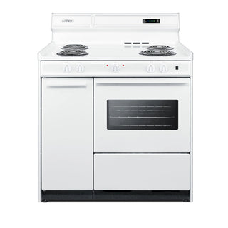 Summit WEM430KW 36" Wide Electric Coil Top Range with Side Cabinet, Deluxe Backguard