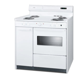 Summit WEM430KW 36" Wide Electric Coil Top Range with Side Cabinet, Deluxe Backguard