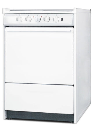 Summit WEM610R 24" Electric Coil Top Range with Low 23.2A Draw, Low Backguard and Storage Drawer 