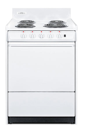 Summit WEM6171Q 24" Wide ADA and HUD Qualified Electric Coil Top Range with Cord, Individual Burner Lights