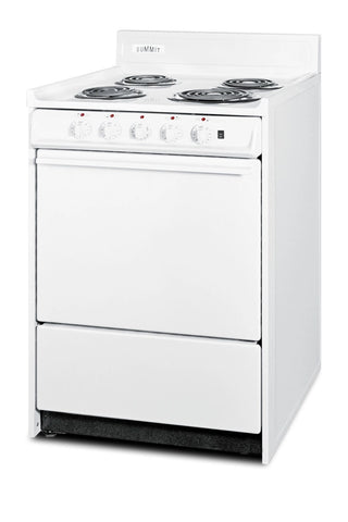 Summit WEM6171Q 24" Wide ADA and HUD Qualified Electric Coil Top Range with Cord, Individual Burner Lights