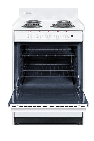 Summit WEM6171Q 24" Wide ADA and HUD Qualified Electric Coil Top Range with Cord, Individual Burner Lights