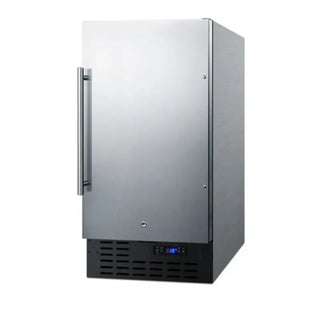 Summit Appliance 18 Built-In All-Freezer angle view stainless steel on white background
