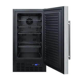 Summit Appliance 18 Built-In All-Freezer open view showing interior shelves and compartments