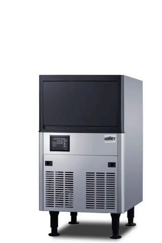 Summit BIM125 20-inch commercial ice machine side angle view on a white background