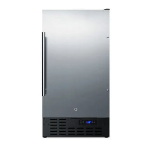 Summit BIM18SSADA 18-inch ADA-compliant built-in no-drain icemaker stainless steel front view on a white background