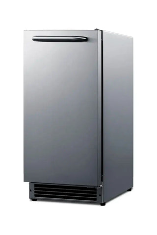 Summit BIM26H32 15-inch drain-free ADA icemaker angled view on a white background