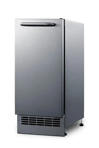 Summit BIM26H34 15-inch drain-free ADA icemaker angle view on a white background