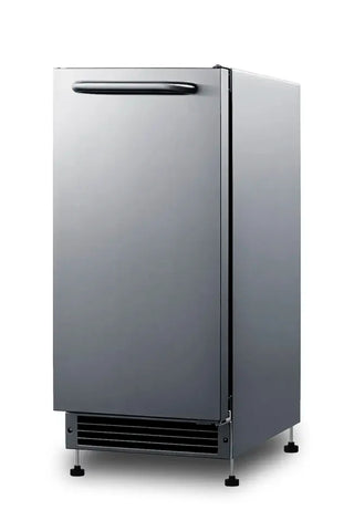 Summit BIM26H34 15-inch drain-free ADA icemaker side angle view on a white background