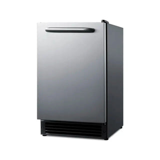 Summit BIM26 15-inch built-in no-drain icemaker angle view on a white background