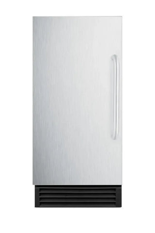 Summit BIM44GADA 15-inch ADA-compliant built-in clear icemaker side view compact design on a white background