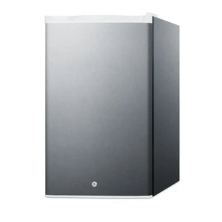 Summit FF31L7CSS compact stainless steel medical refrigerator angle view on a white background