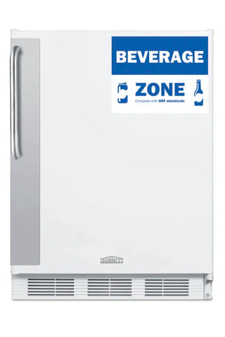 Summit FF6W7BZADA 24" ADA compliant commercial refrigerator 5.5 cu.ft. NSF-7 white front view on a white background
