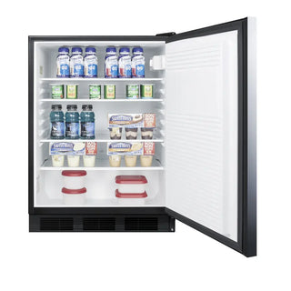 Summit FF7BKSSHH 24" Wide All-Refrigerator, 5.5 cu.ft. with Stainless Steel Door, Commercially Approved