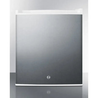 Summit FFAR25L7CSS compact stainless steel medical refrigerator 1.7 cu.ft. front view on a white background