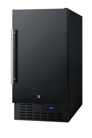 Summit SCFF1842 18 inch Built-In All-Freezer angle view in stainless steel on white background