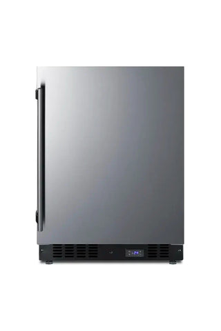 Summit SCFF53BCSS 24" built-in all-freezer stainless steel exterior front view on white background