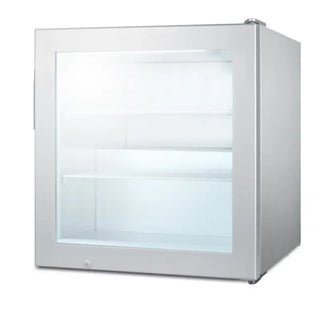 Summit Appliance Compact All-Freezer stainless steel angle view on white background