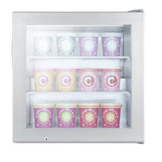 Summit Appliance Compact All-Freezer stainless steel full view on white background