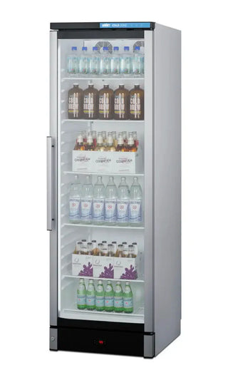 Summit Appliance SCR1301 Medical Refrigerator side angle view white finish on white background