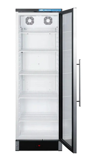 Summit Appliance SCR1301 Medical Refrigerator with door open showing interior shelves