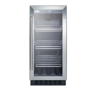 Summit Appliance SCR1536BGCSS Medical Refrigerator interior view showing shelves and storage