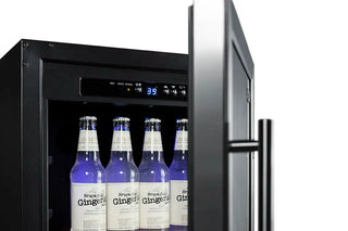 Summit 18 inch ADA Compliant Beverage Center interior detail view with adjustable shelves
