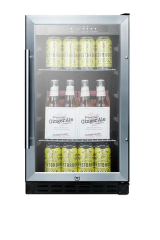 Summit 18 inch ADA Compliant Built-In Beverage Center full view stainless steel finish white background