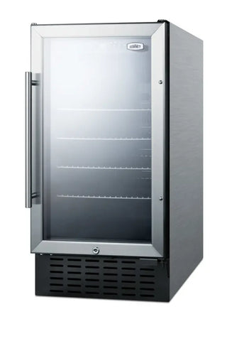 Summit Appliance SCR1841BCSS Medical Equipment refrigerator angle view in stainless steel finish