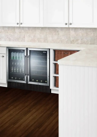 Summit Appliance SCR1841B and SWC1840 Medical Refrigerator set on white background